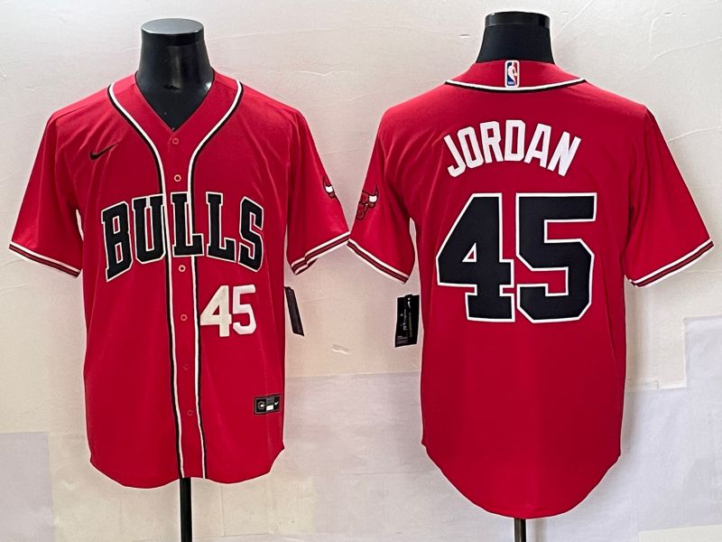 Men 2025 Chicago Bulls #45 Jordan Red Joint Name Nike NBA Jersey style 2->chicago bulls->NBA Jersey